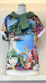 Damenshirt mit Sommer-Blumenprint