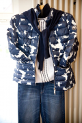 Steppjacke Beaumont blau-weiß gemustert