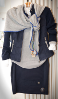 Wintertrend 2017 Lagenlook in blau-weißem Bayernstil
