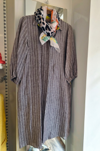 Blusenkleid braun gestreift