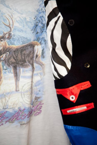Stepp kombiniert mit Printshirt und Drykorn Jacke