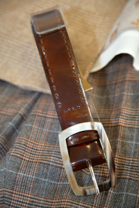 Ledergürtel von Nurage zur Tweedhose