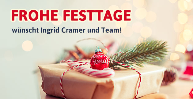 Frohe Festtage wünscht Ingrid Cramer - Mode mit Stil